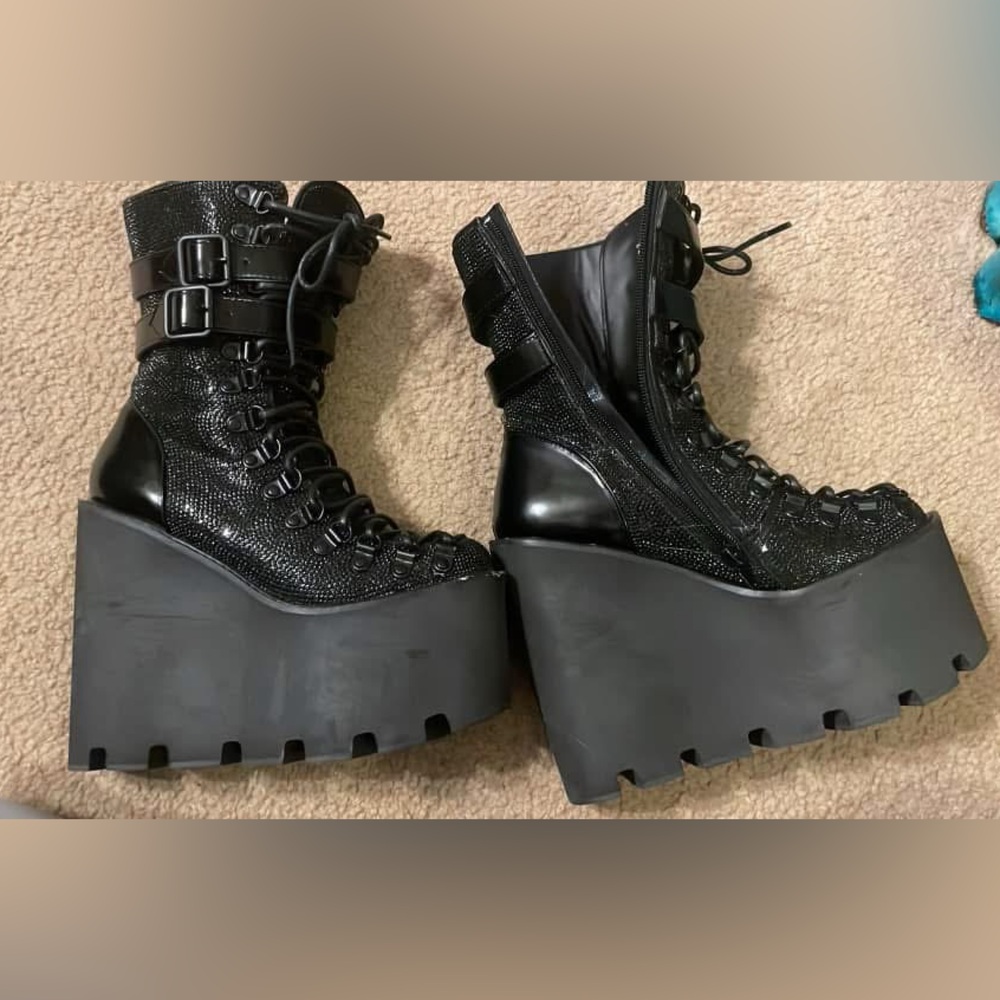 Women's Black Platform Boots